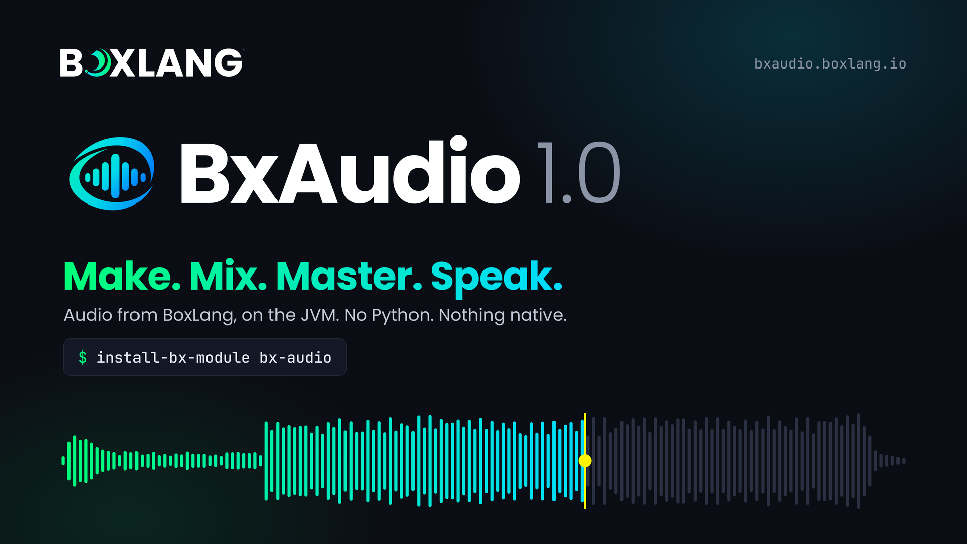 BxAudio 1.0: Make, Mix, Master and Speak Audio from BoxLang