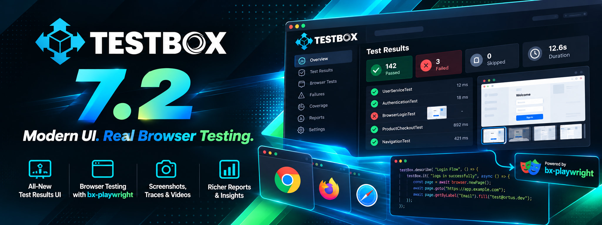 TestBox 7.2 Real Browser Testing, Smarter Reports, and Agent-Ready Results